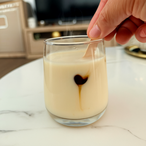 Dissolve in a glass of lukewarm water or milk
