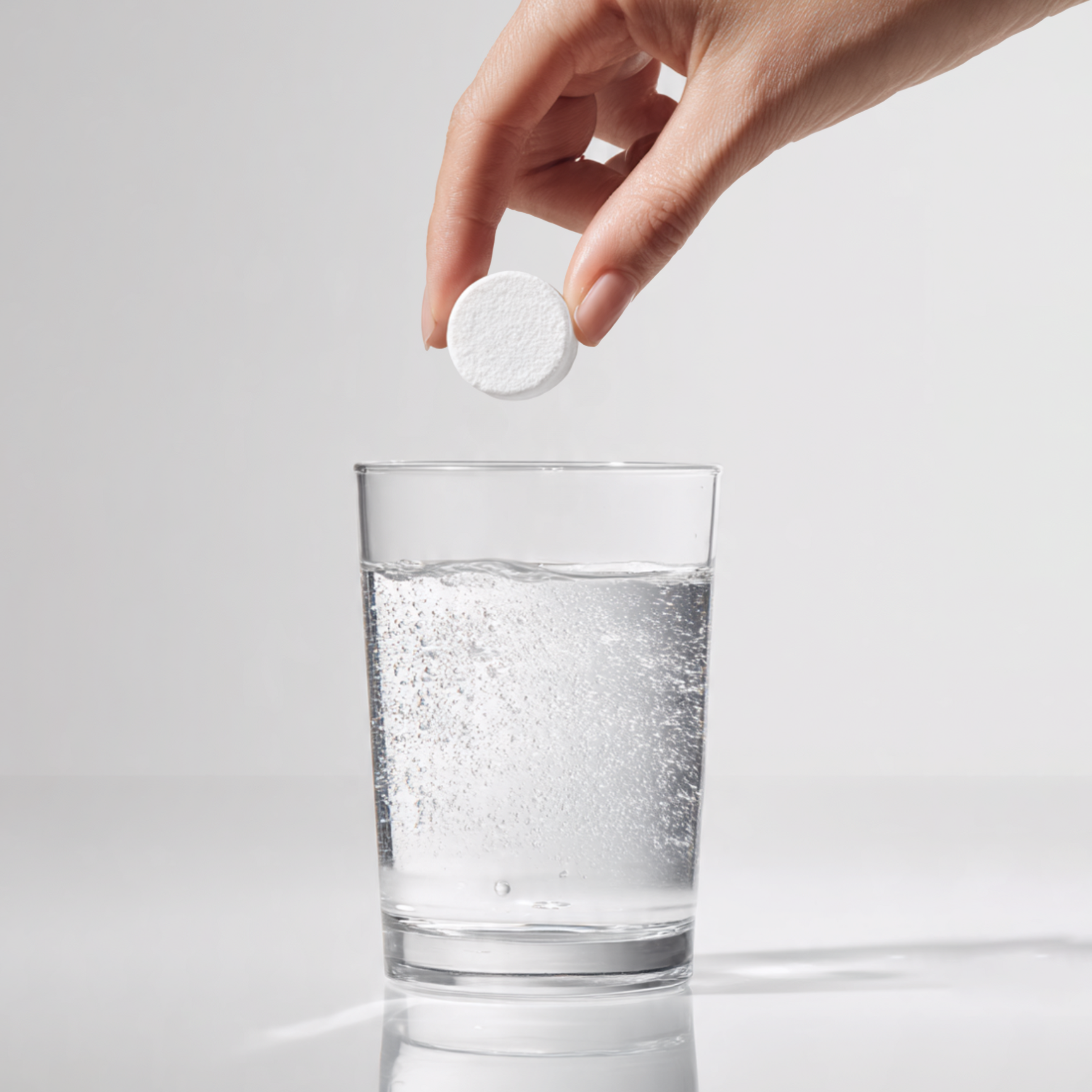 Drop one tablet into 200 ml of regular water.
