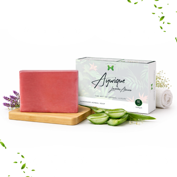 Ayurique | Lavender Aloevera Handmade Herbal Soap | 100g