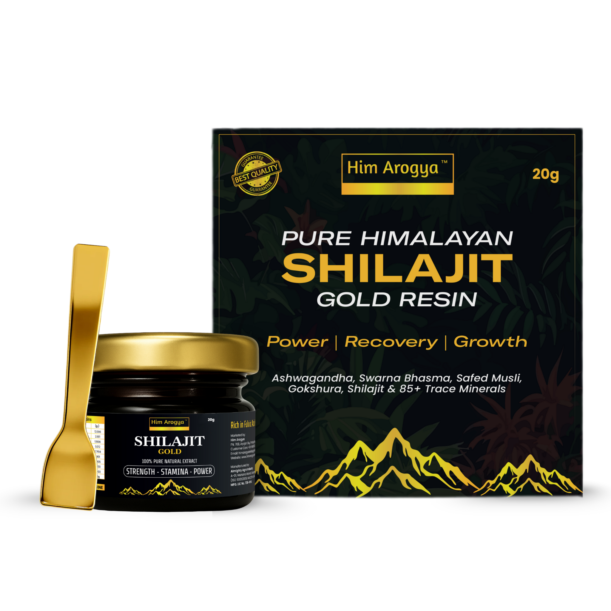 Himalayan Shilajit Gold | 9-in-1 Ayurvedic Wellness Formula | 20g