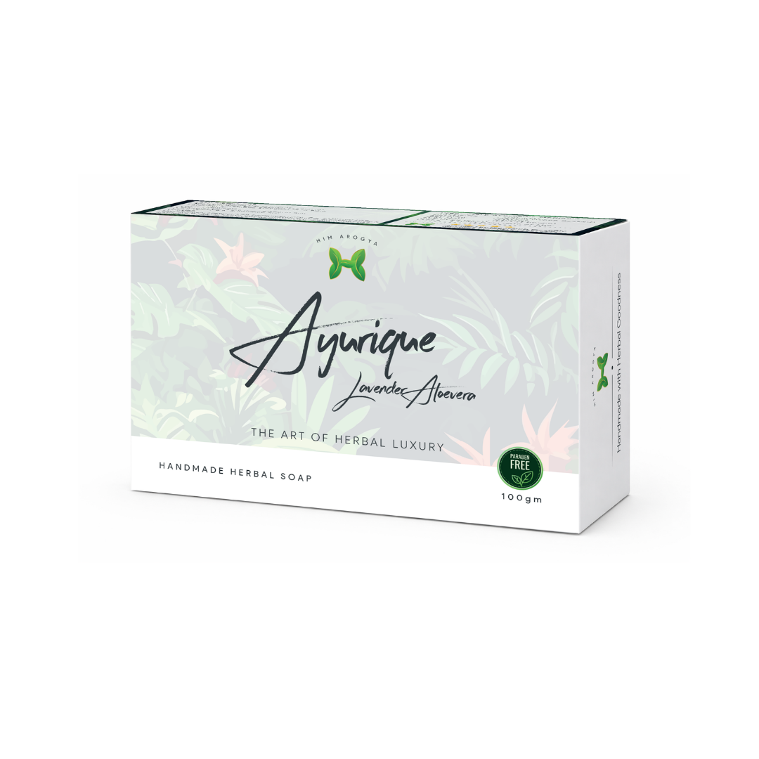 Ayurique | Lavender Aloevera Handmade Herbal Soap | 100g
