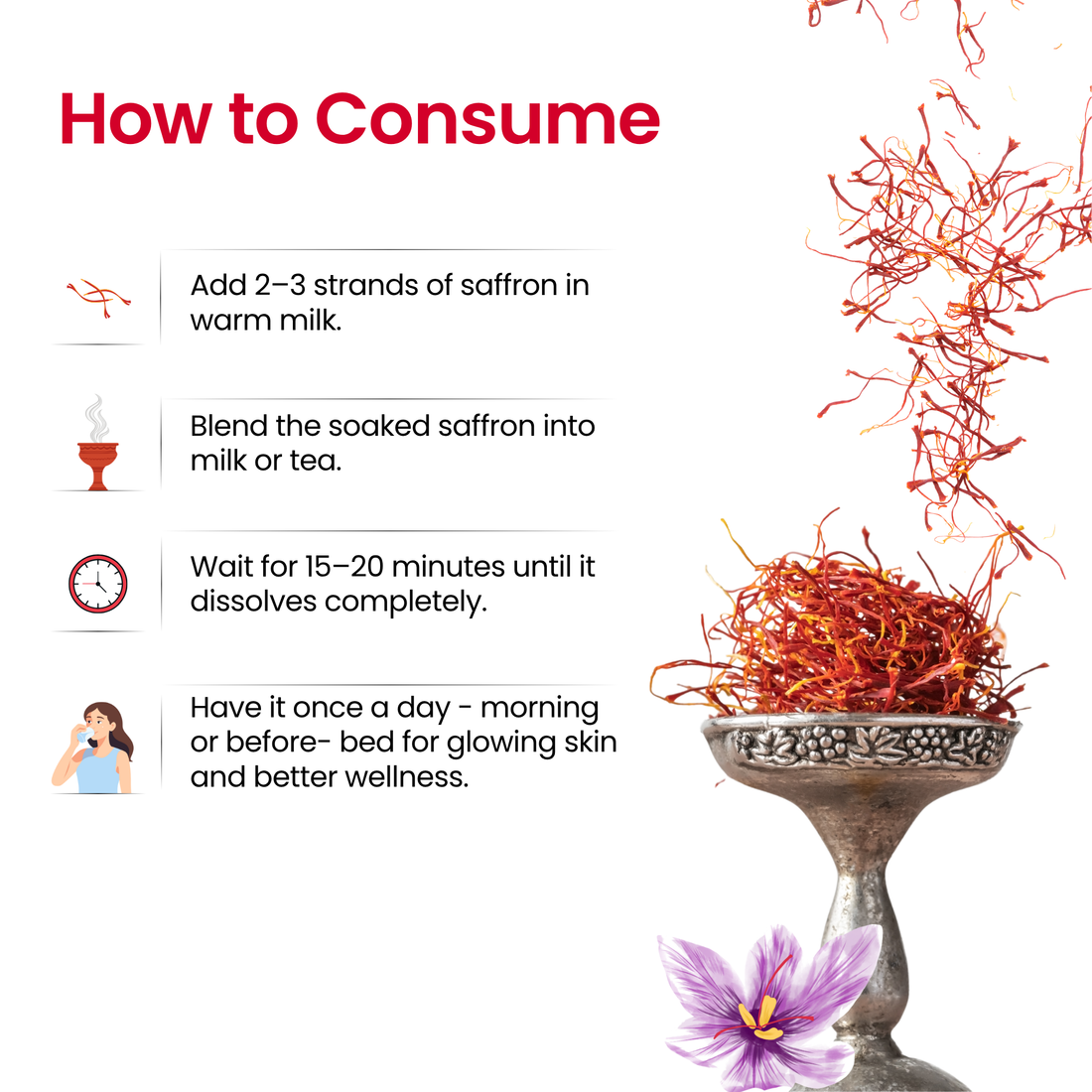 Kashmiri Saffron | Pure Grade 1 Kashmiri Mongra Kesar | 2g