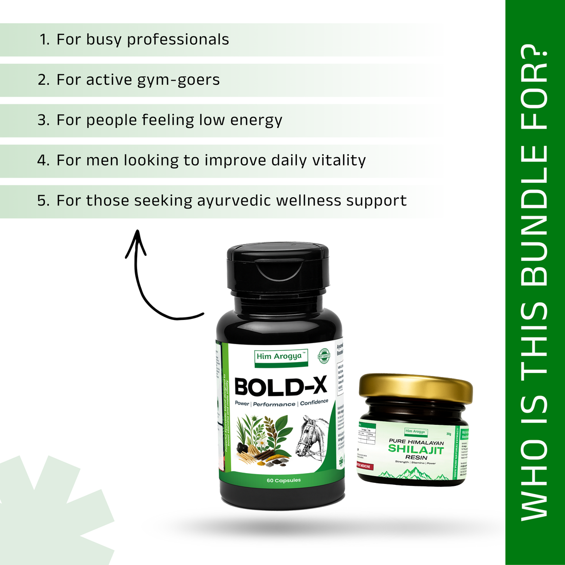 Power & Vitality Bundle - Himalayan Shilajit + Bold-X